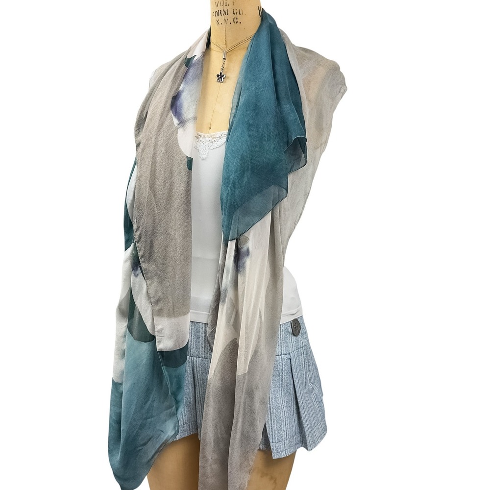 Elizabetta Italy Silk Scarf Lightweight Watercolor Romantic Print Designer